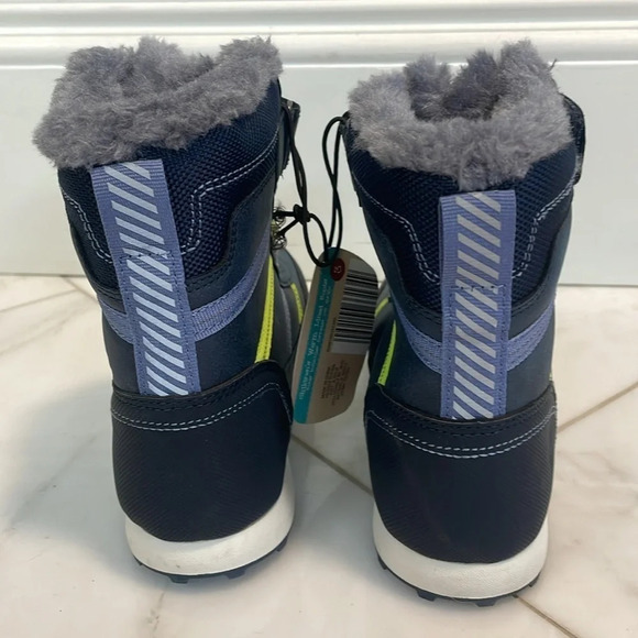 NWT Lily & Dan children’s warm fleece lined boots, navy blue, size 3 - Picture 3 of 5